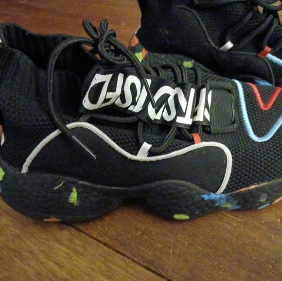 TSFD Hi Top Sneakers/Tennis Unisex Men  , black, Size 8  (41)  Paint Splatter - Picture 2 of 8